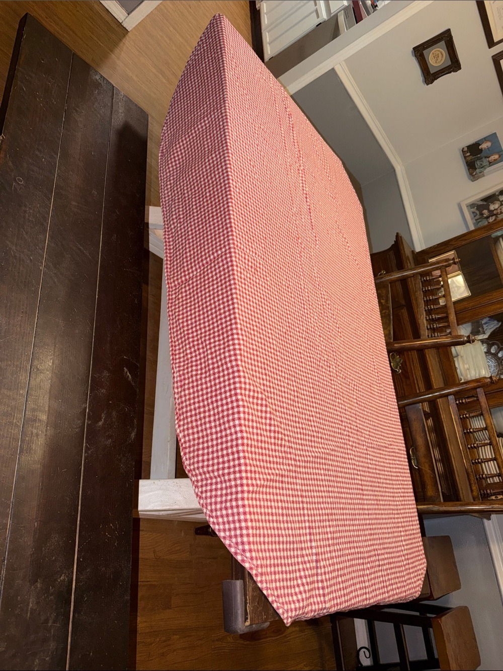 Vintage classic gingham tablecloth oblong oval round cottagecore granny classic
